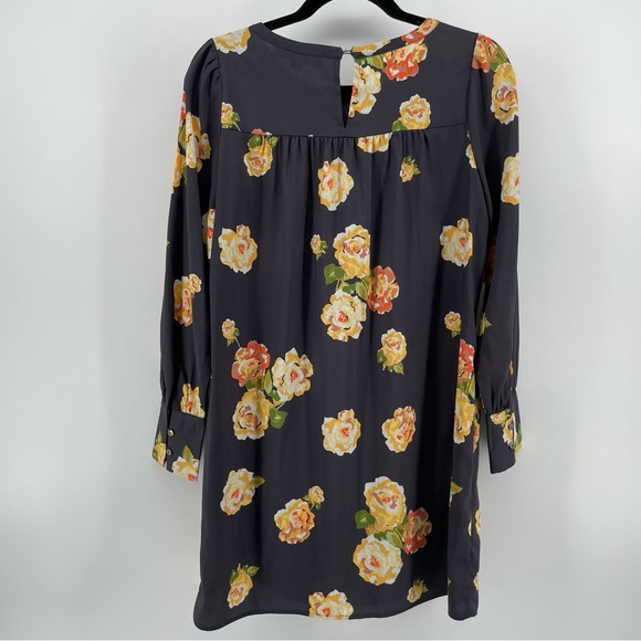 Loft Women’s Sheath Dress Gray Yellow Floral Long Sleeves XS - Picture 3 of 6
